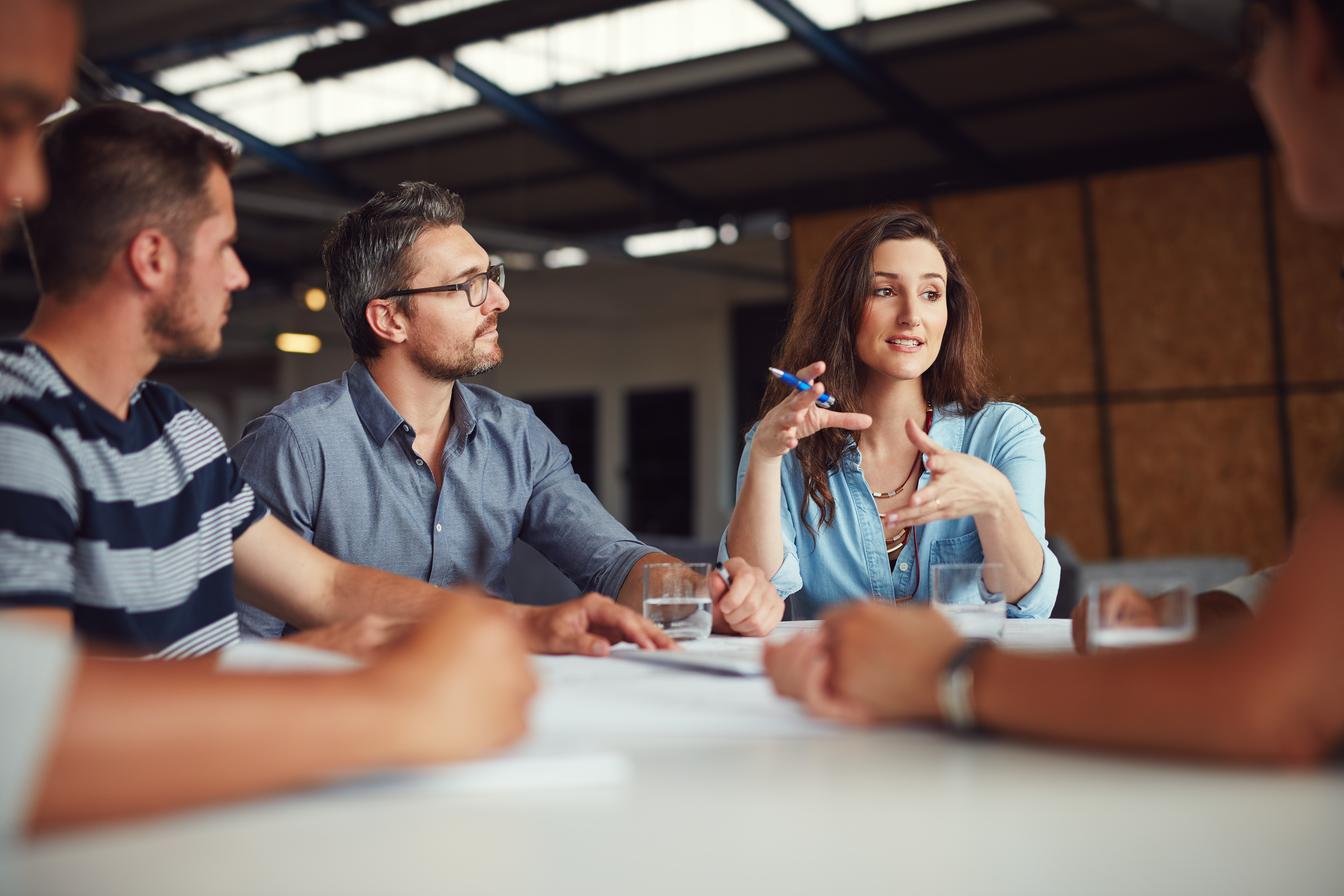 Business colleagues around a table